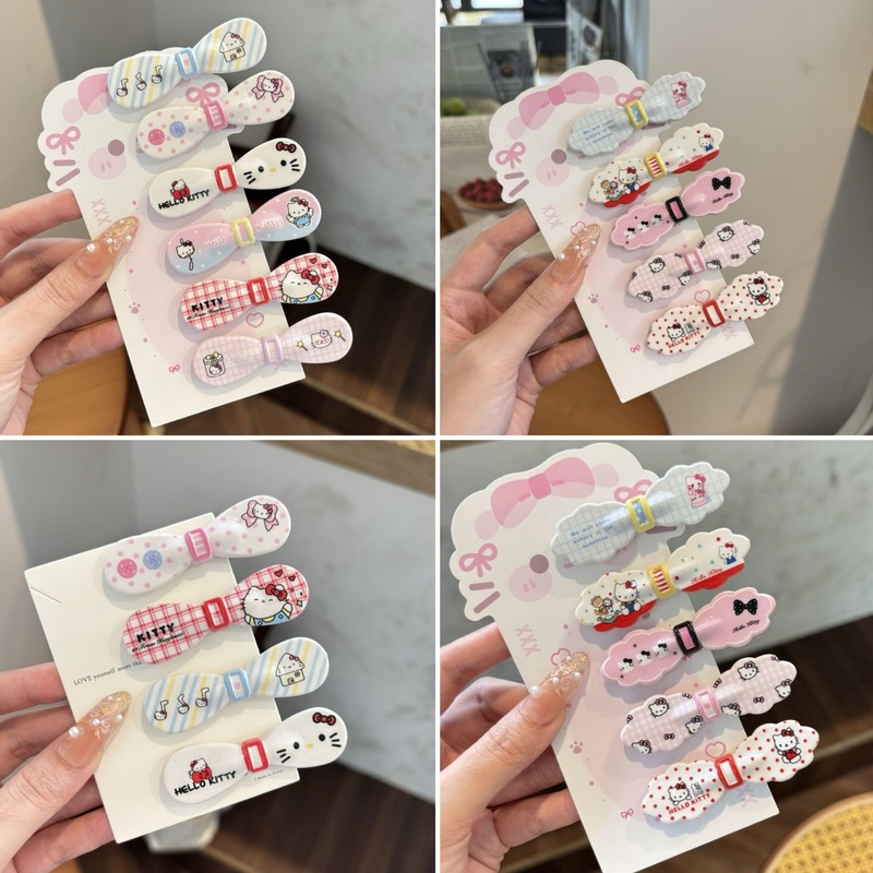可爱小圆边猫蝴蝶结发夹卡通少女甜美碎发刘海夹网红ins风发卡|undefined
