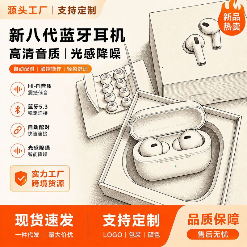 New Tws Wireless Bluetooth Headset Pro3 Jerrytech Ultra-Long Battery Life Noise Reduction Heart Rate Monitoring Suitable for Apple New Tws Wireless Bluetooth Headset Pro3 Jerrytech Ultra-Long Battery Life Noise Reduction Heart Rate Monitoring Suitable for Apple