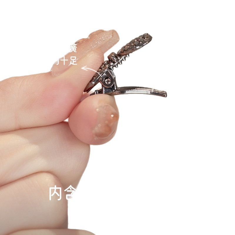 小号水钻蝴蝶结侧边鸭嘴夹网红水晶发卡女2025新款前额碎发刘海夹|undefined
