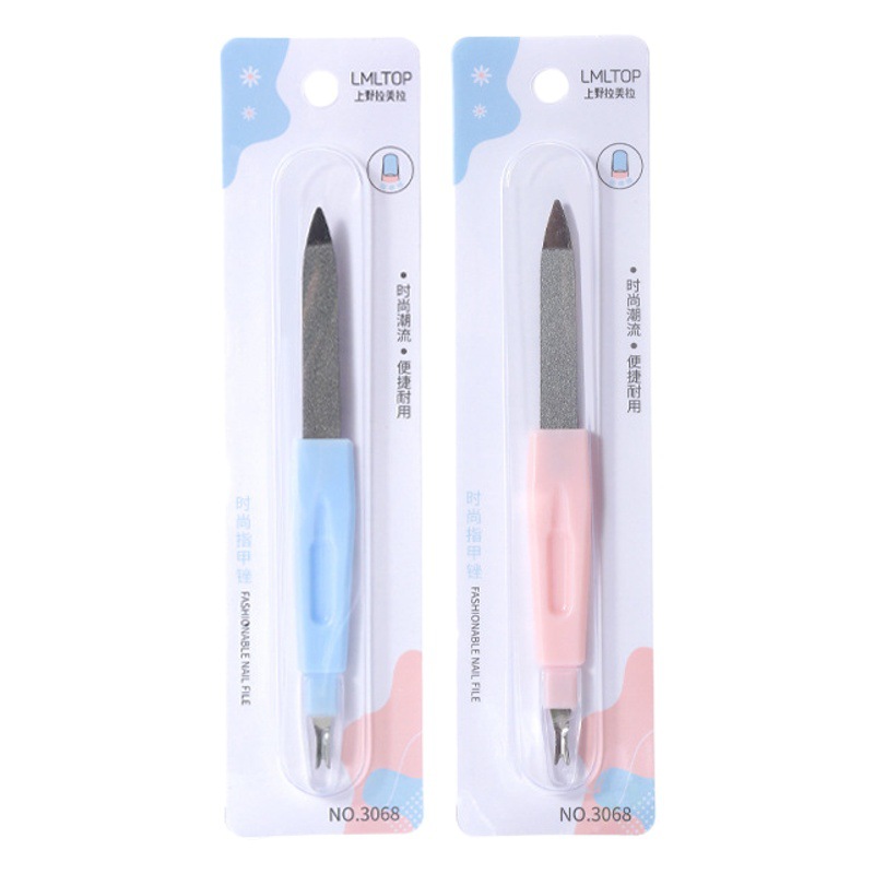 LMLTOP de doble cabeza herramienta de pulido de manicura lima de uñas tira de arena tira de frotamiento de uñas en forma de V de la piel muerta recoger 3068