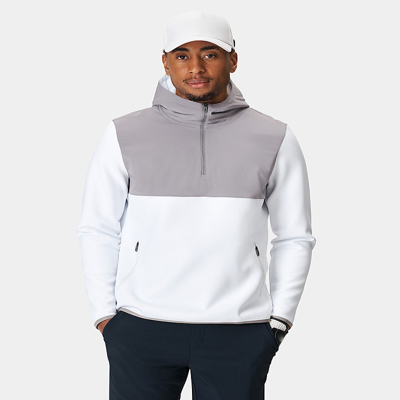 Customized Sweatshirt Trendy Brand Men's Golf Clothing Autumn and Winter Style Spliced ​​Color Zipper Hooded Jacket Printed with Embroidered Logo