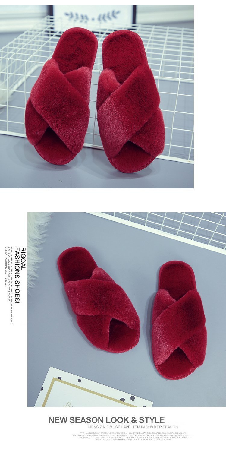 Pantuflas de algodón con pelo de casa NSKJX71190