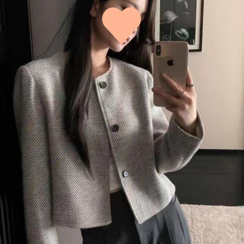 开春女短款小香风外套  短西装外套 单排扣上衣气质春秋新款|undefined