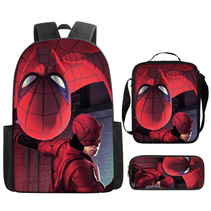 Cross-border nuevo Marvel Spider-Man mochila de estudiantes de primaria y secundaria mochila de dibujos animados de gran capacidad mochila de almuerzo