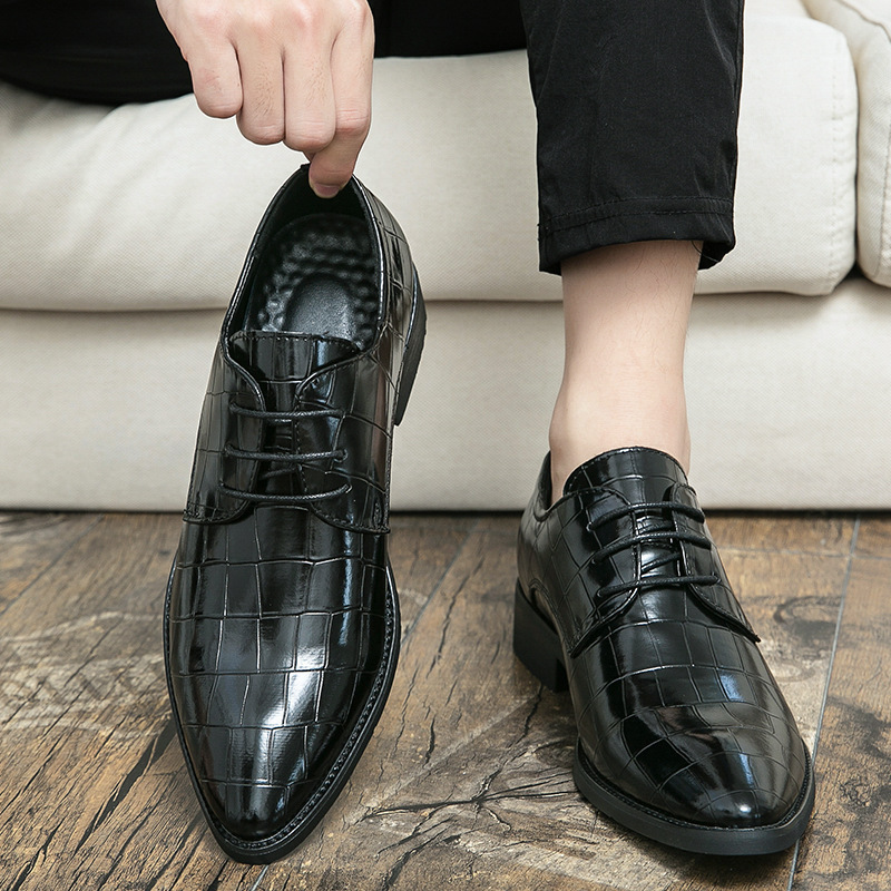 2025 zapatos de cuero de hombre de piedra de negocios zapatos casuales de gran tamaño para hombre británico novio zapatos de boda image 4