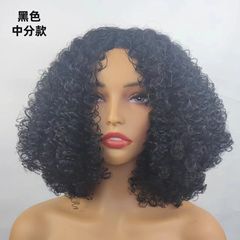 假发女跨境欧美头巾假发非洲时尚爆炸头小卷冰丝带长卷发头套22寸
