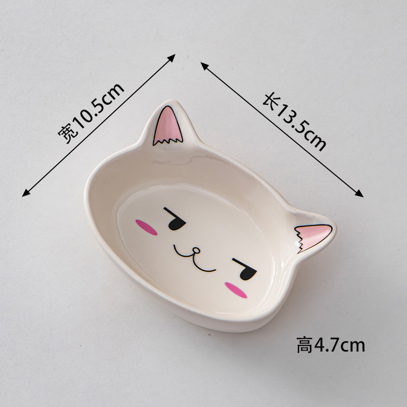 Creativo gatos de cerámica adorable modelado platos de frutas ensalada frías nueces platos cubiertos al por mayor