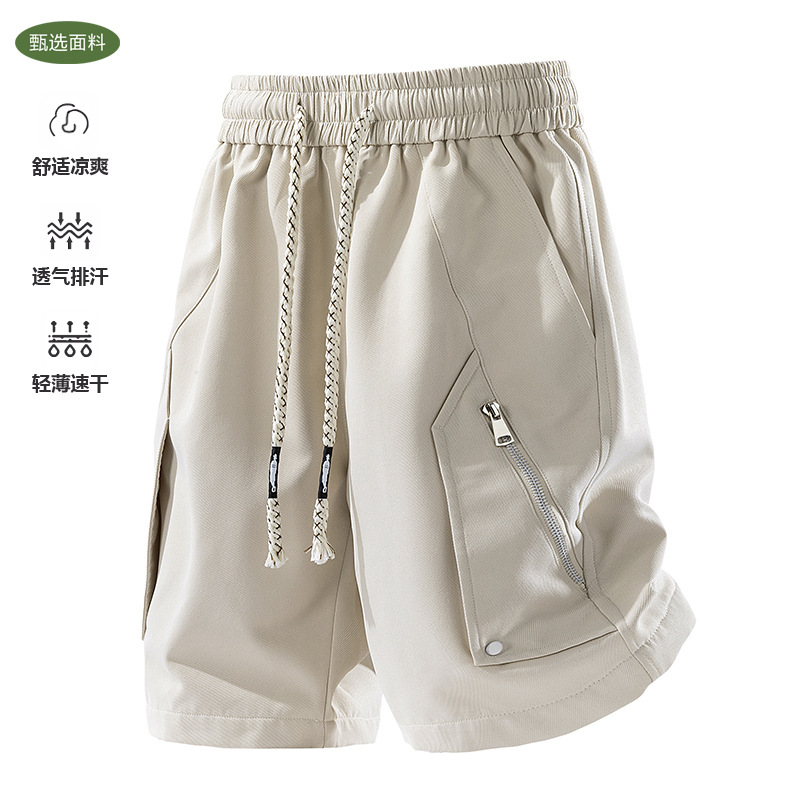 Shorts masculinos plus size de verão, shorts cargo casuais soltos e versáteis da moda, calças de praia, shorts masculinos