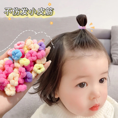 Colorful towel ring rubber band for girls and children, baby hair band, hair tie, no damage to hair, good elasticity