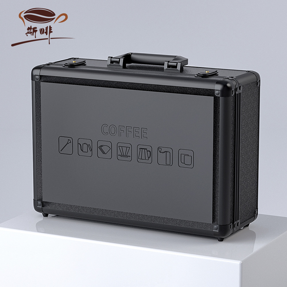 Sfei-caja de aluminio portátil para viajes al aire libre, molinillo de café, olla para preparar café a mano, filtro de goteo para acampar, juego de café para preparar a mano, caja de regalo