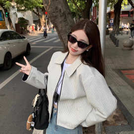 2026春季两面穿气质条纹外套女小众上衣图片色