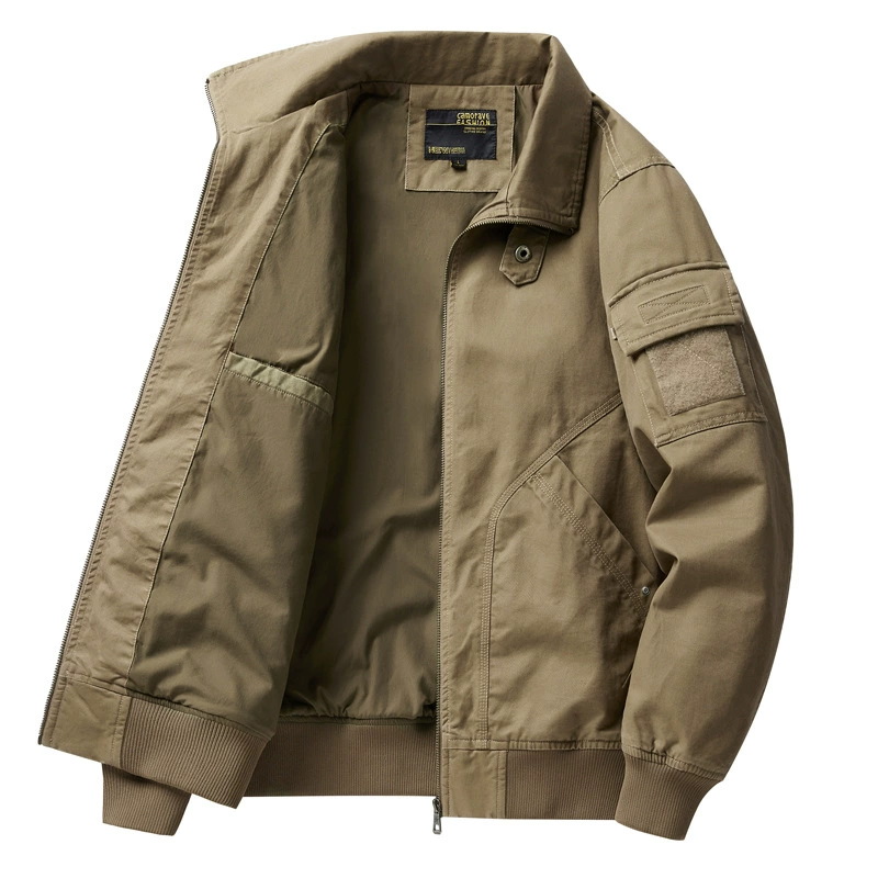 oversize японский стиль мужской хлопковый куртка, осенняя повседневная бомбер, верблюжий/зелёный/чёрный