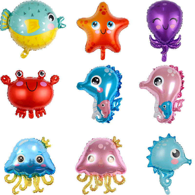 Print Craft Children's Day Star Shell Fish Aluminum Film Party Balloon