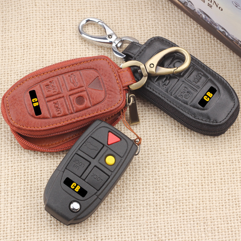 适用于 沃尔沃汽车遥控器套 沃尔沃拉链汽车钥匙包套