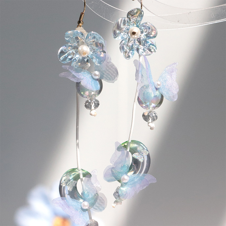 Genuine design blue fresh earrings