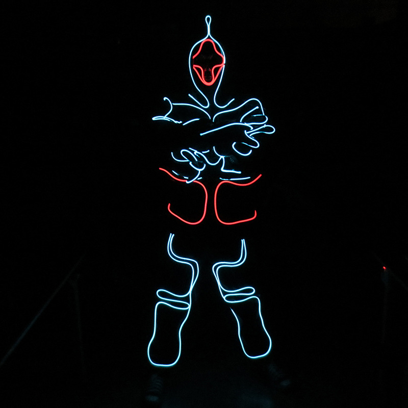 Traje de Danza Luminoso Fluorescente con Luces LED para Espectáculos, Disfraz de Bailarín Auxiliar con Luces LED, Accesorios para Espectáculos de Fiesta Anual