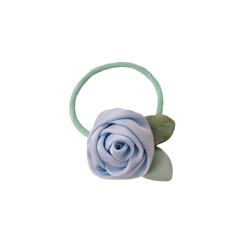 Historia de rosa amarilla coreana flor anillo de cabello cuerda de cabeza de alta sensación suave dulce camellia cuerda de cabello correa tocado