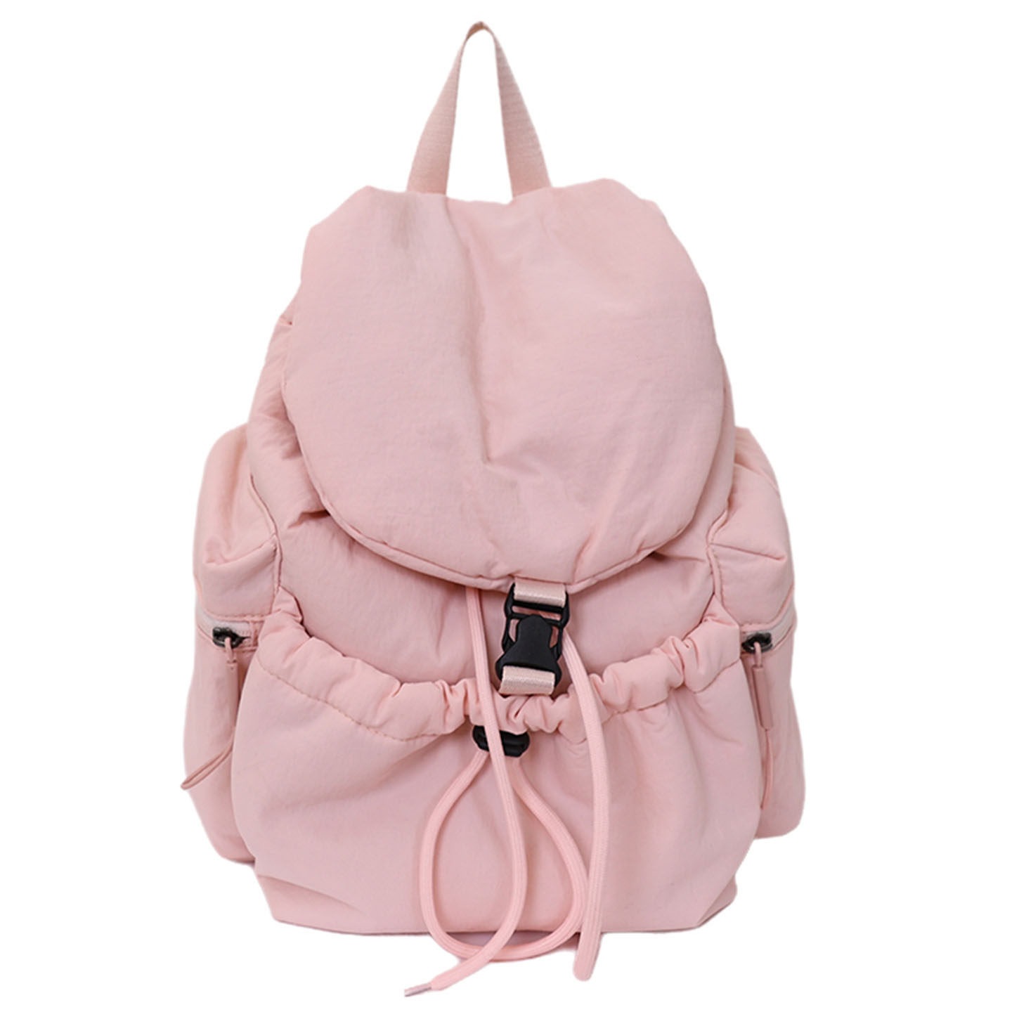 2026 más ocio simple de gran capacidad mochila de cuerda de extracción para estudiantes nueva mochila de bolsillo de mujer coreana de verano ligera