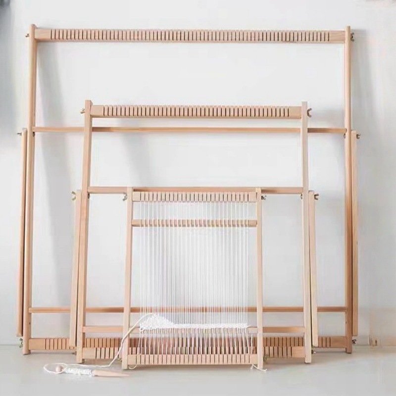 Máquina textil de madera maciza de bricolaje transfronteriza, tapices, herramientas de tejido, rueca para adultos hecha a mano, procesamiento y producción de telares para niños