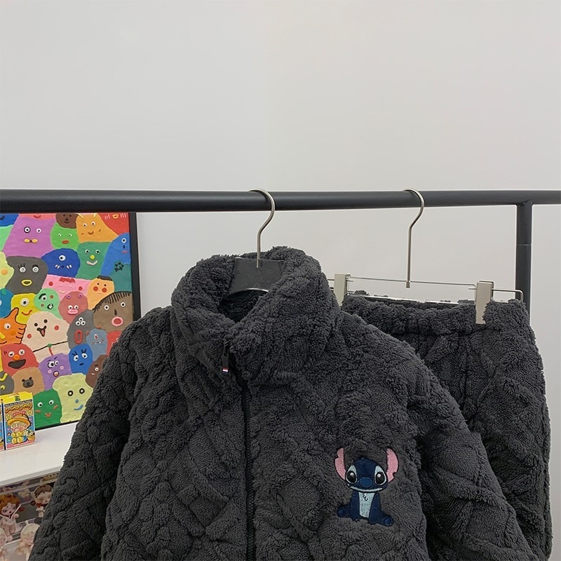 겨울 잠옷 여성용 면 패딩 코트 3 층 퀼트 두꺼운 기모 따뜻한 지퍼 파자마 여성용 느슨한 외부 착용 홈 의류