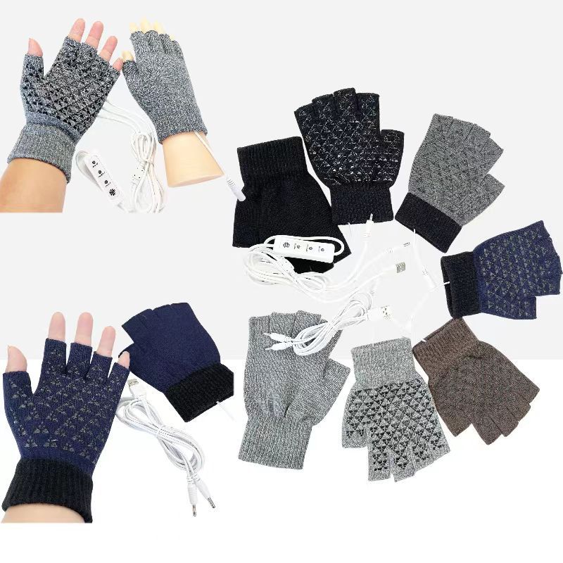 Guanti riscaldanti USB riscaldanti autunno inverno studenti giochi dattilografia guanti antiscivolo rugiada dito controllo flessibile_voghion.com