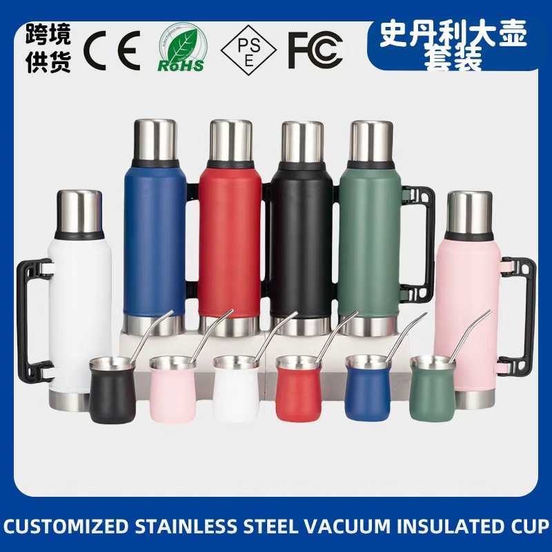 Viajes al aire libre de deportes de alta temperatura alpinismo mangas portátiles de motocicleta de alta capacidad 304 taza de agua de acero inoxidable