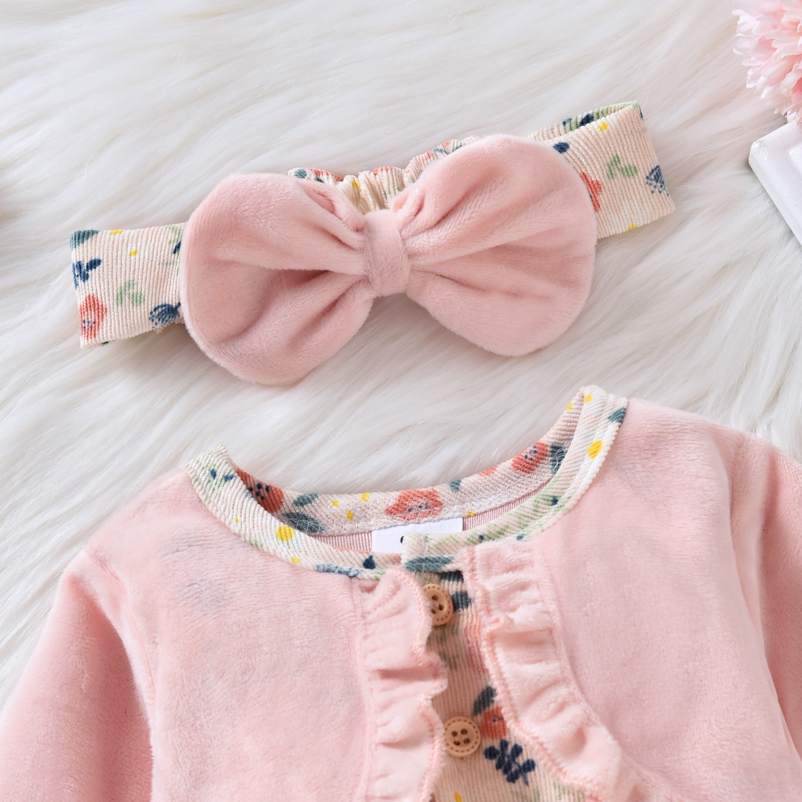 Printing Design Fashion Flower Printing Cotton Blend Girls Clothing Sets