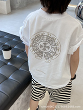 潮牌亲子装儿童短袖T恤纯棉休闲上衣23夏季酷帅街头风中大童半袖