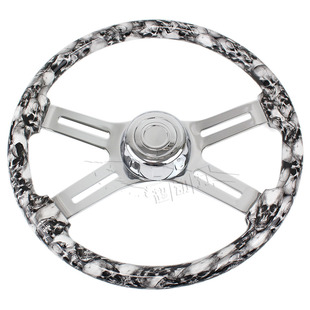18inch Truck Acrylic White Skull Steering Wheel 450mm Anime Racing Competition Modified Quick Release Steering Wheel