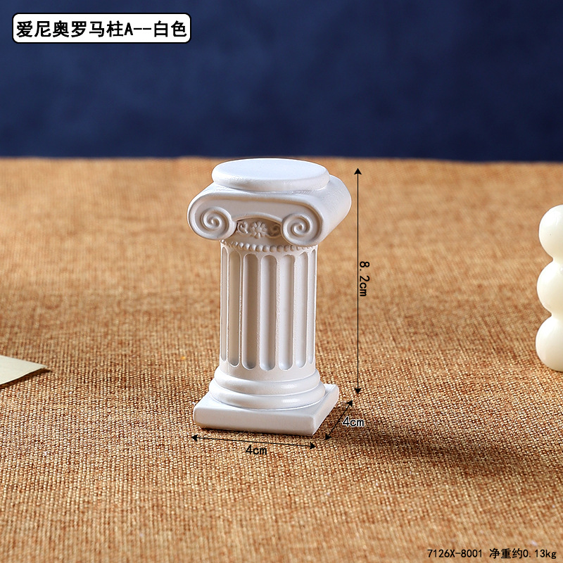  European Roman Column Ornaments Desktop Decoration Resin Crafts Candlestick Aromatherapy Candle Base Shooting Props