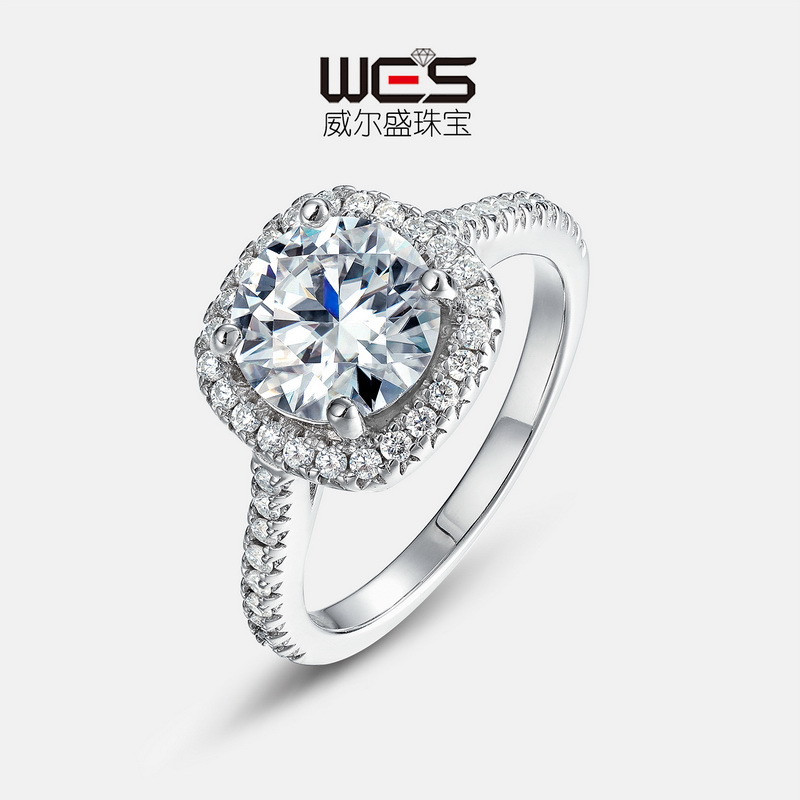 Bolso cuadrado clásico de recolección de calor transfronterizo Moissanita anillo S925 plata de ley pareja de lujo propuesta anillo de boda moda de lujo ligero