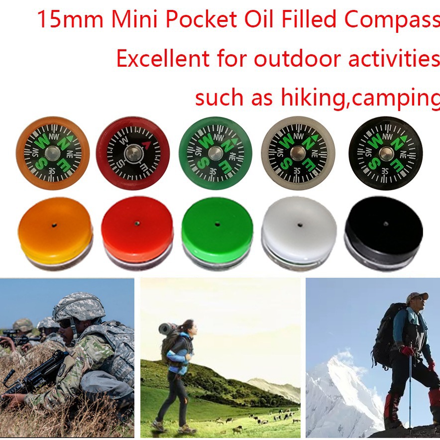 Free sampling 15*7.5mm white compass outdoor supplies Compass has a pointing function