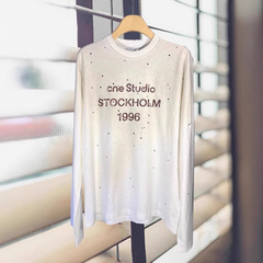 深セン南油高バージョン25早春新AC1996アルファベットプリント古いデザイン感ホットドリル長袖tシャツ