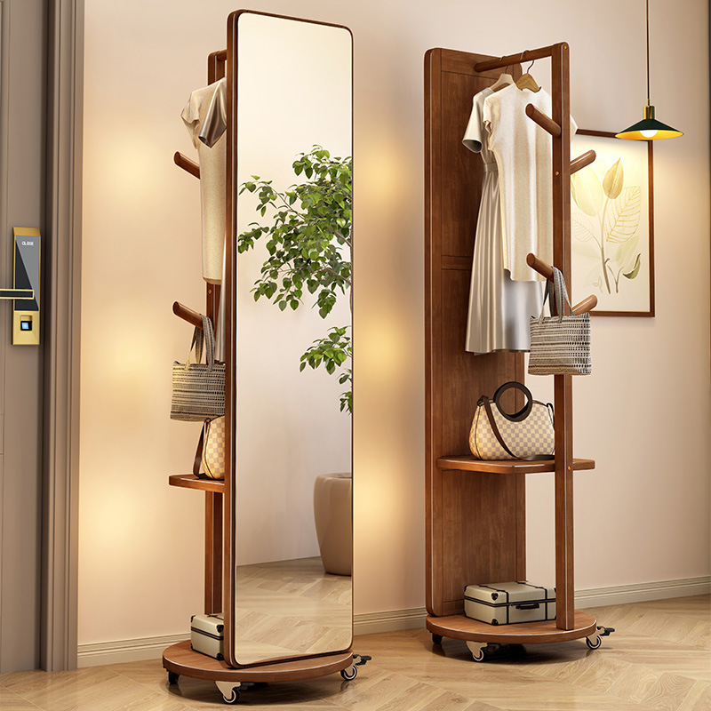 Mirror with Coat and Hood Functional Integrated Mobile Coat Rack Hanger Bedroom Lichen Multifunctional Solid Wood Hanger Mirror with Coat and Hood Functional Integrated Mobile Coat Rack Hanger Bedroom Lichen Multifunctional Solid Wood Hanger