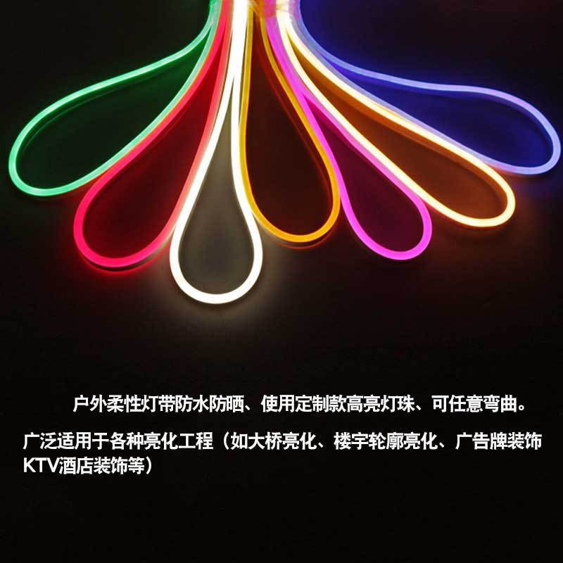 LED霓虹灯带户外防水硅胶12v做字母七彩高低压软灯条氛围工程装修