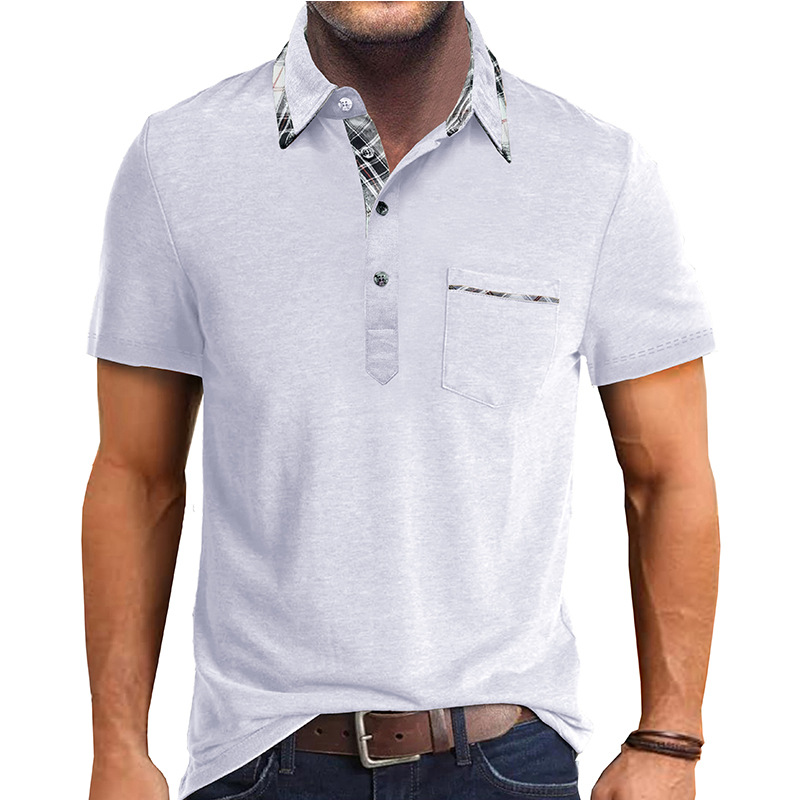 Verano nuevo estilo de los hombres europeos y americanos camiseta de solapa de manga corta para hombres de comercio exterior camisa POLO para hombres Amazon casual top al por mayor