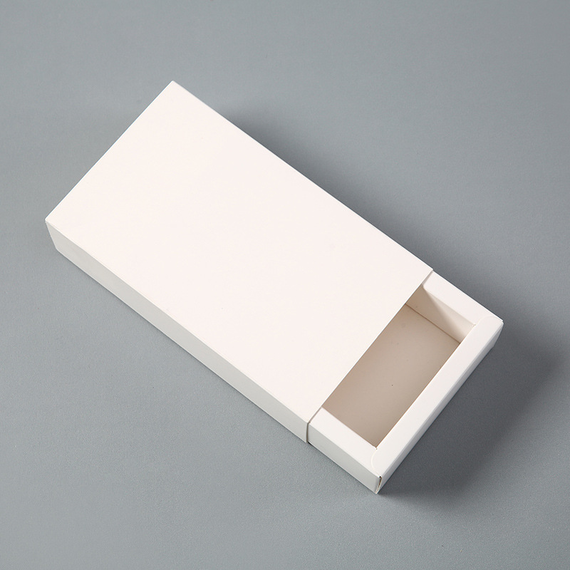Caja de embalaje de cajón transparente esmaltado Caja de color rectangular Caja de cajón Caja de cartón kraft Caja de cartón blanco Logo impreso personalizado