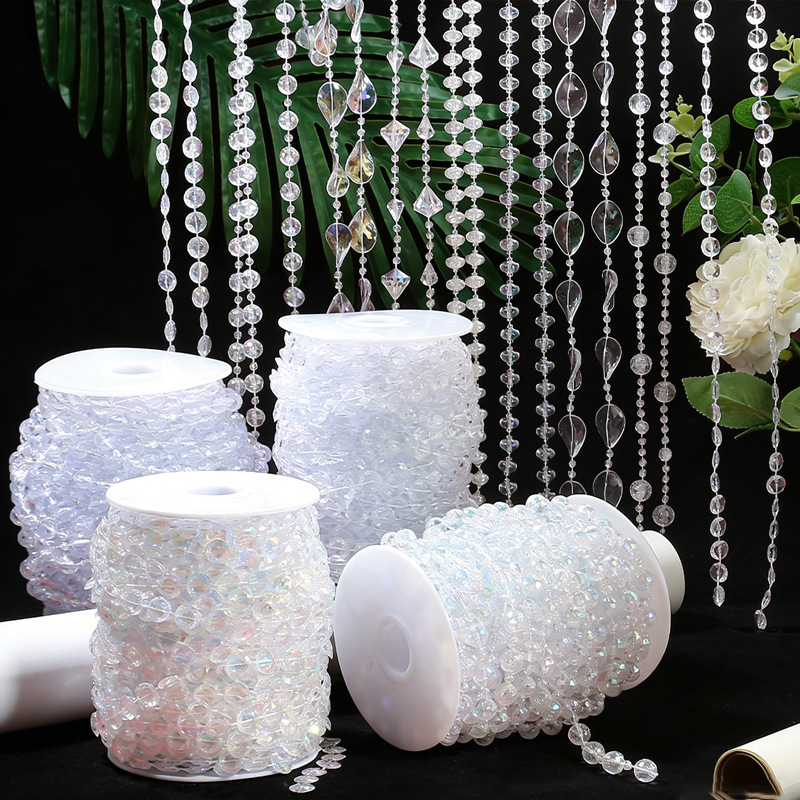Factory direct imitation Crystal acrylic connection bead curtain wedding road lead crystal tree Christmas tree decorative bead chain string Factory direct imitation Crystal acrylic connection bead curtain wedding road lead crystal tree Christmas tree decorative bead chain string