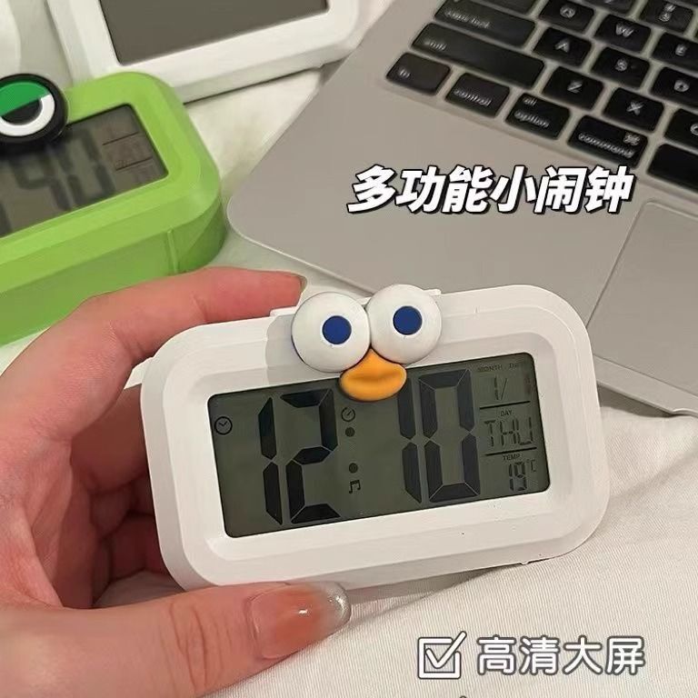 かわいい Jiyikawa 人形装飾ミニ目覚まし時計学生寮多機能タイミングベッドサイド時計目覚まし時計|undefined