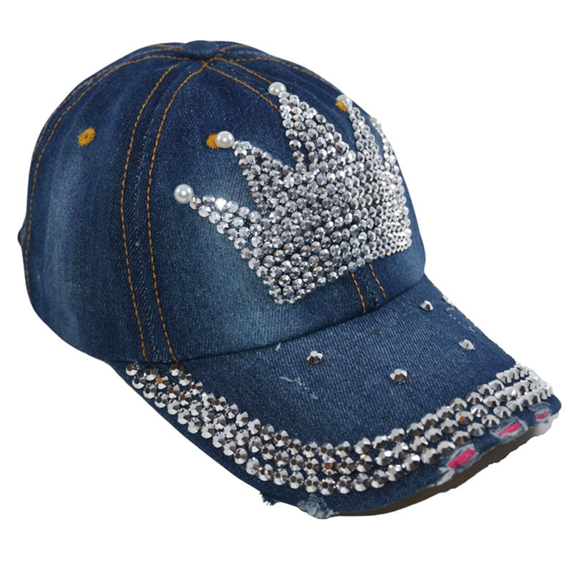 Sombrero de vaquero sombrero de mujer sombrero de boca de pato para hacer viejos diamantes de personalidad retro corona cristal brillante sombrero de sol para hombres image 6