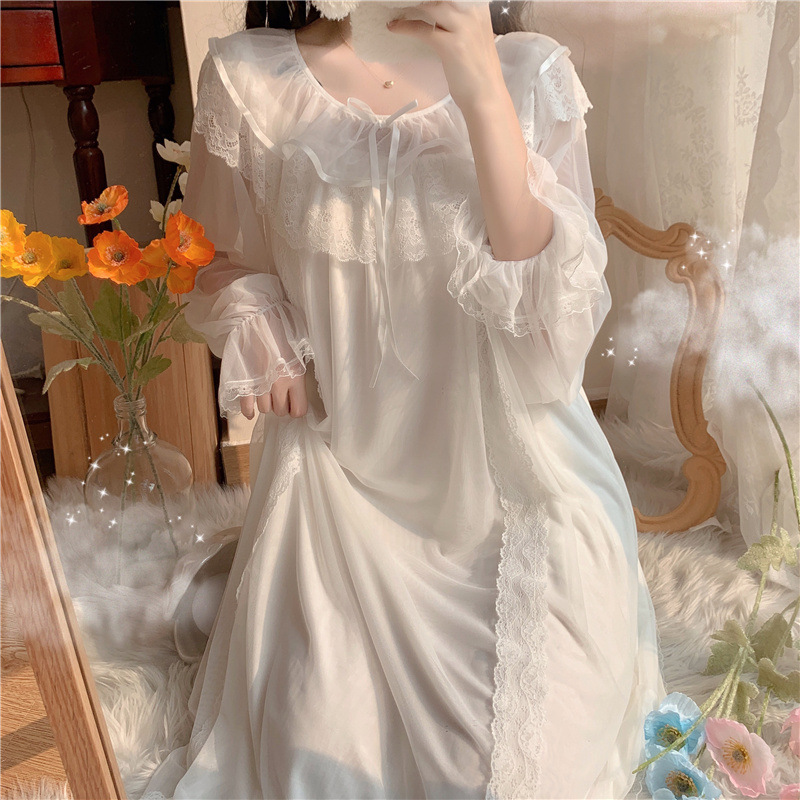 spring lace long-sleeve with bow