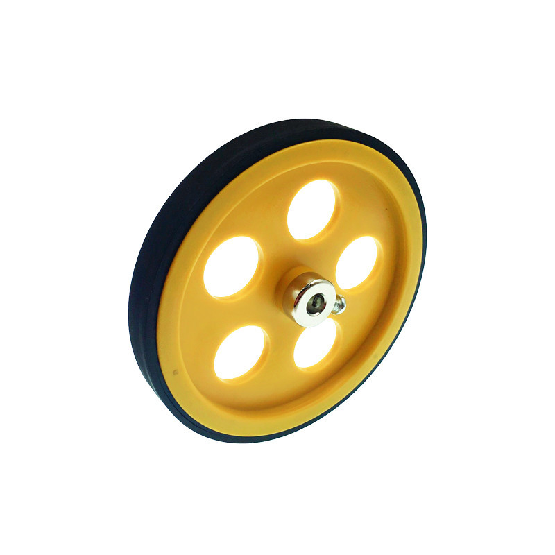 编码器计米轮同步轮测长计数测距包胶周长300直径95.5mm 孔6或8mm