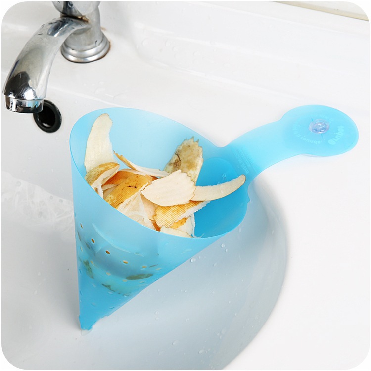 Cesta de drenaje triangular con ventosas Cesta de verduras Cesta de basura Cesta de limpieza de cocina creativa