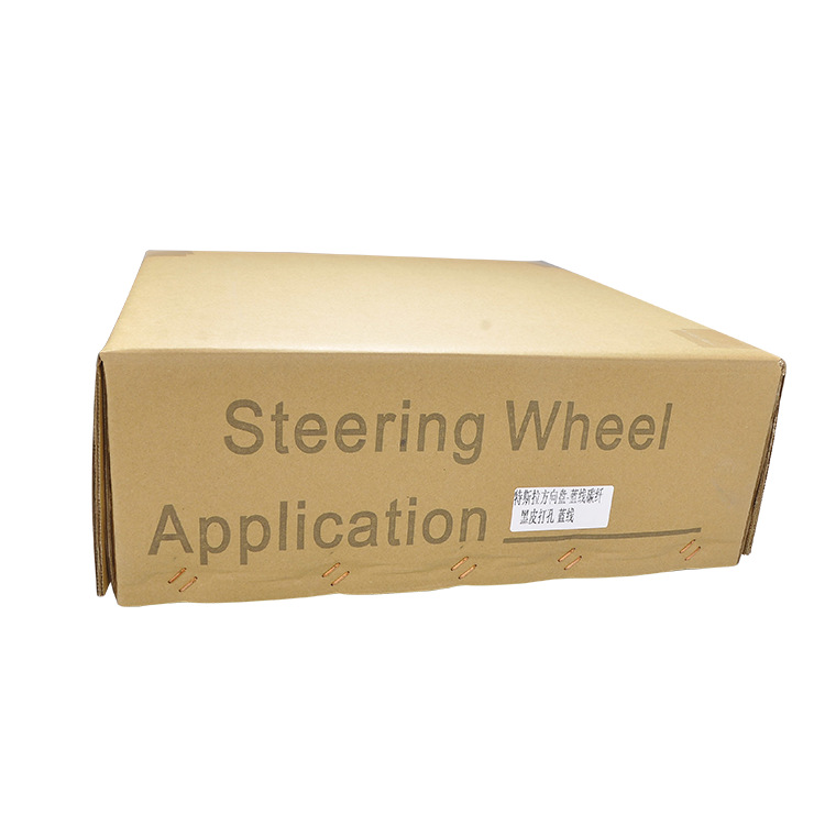 100% Real Carbon Fiber Forged Steering Wheel with Black Perforated Leather and Blue Stitching - For Tesla Model Y - Modification