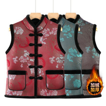 中老年女装妈妈冬季秋冬加绒新款加厚马甲奶奶坎肩外套一体背心女