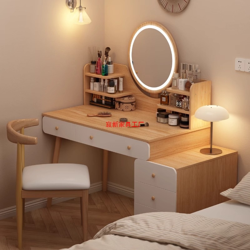 Dressing Table Bedroom Modern Simple 2025 New Small Apartment Storage Cupboard Integrated Desk Dressing Table Makeup Mirror