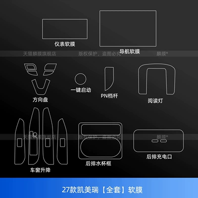 charging port modification parts, Car interior film - 27-models-of-camry-full-set-soft-film