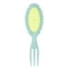 Three-pointed oval hollow comb double green (OPP bag)