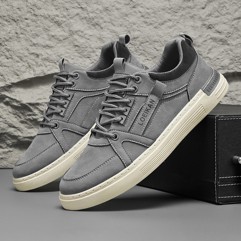 Zapatos de hombre 2025, nuevos zapatos de skate de cuero transpirables de primavera, zapatos deportivos casuales impermeables para hombres