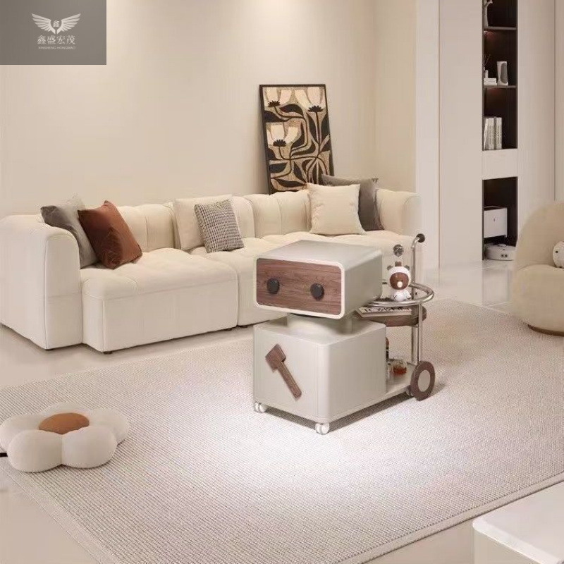 Gabinete lateral creativo multifuncional, sofá, rotativo, móvil, apartamento pequeño, sala de estar simple, mesa de centro, carrito, hogar moderno